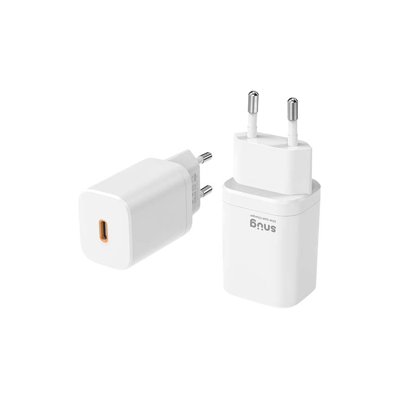Snug 1 Port PD GaN Wall Charger 33W - White - White