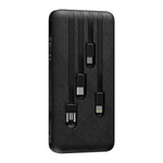 Snug 10000mAh Power Bank With Built-In Cables - Black - Black