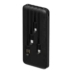 Snug 10000mAh Power Bank With Built-In Cables - Black - Black