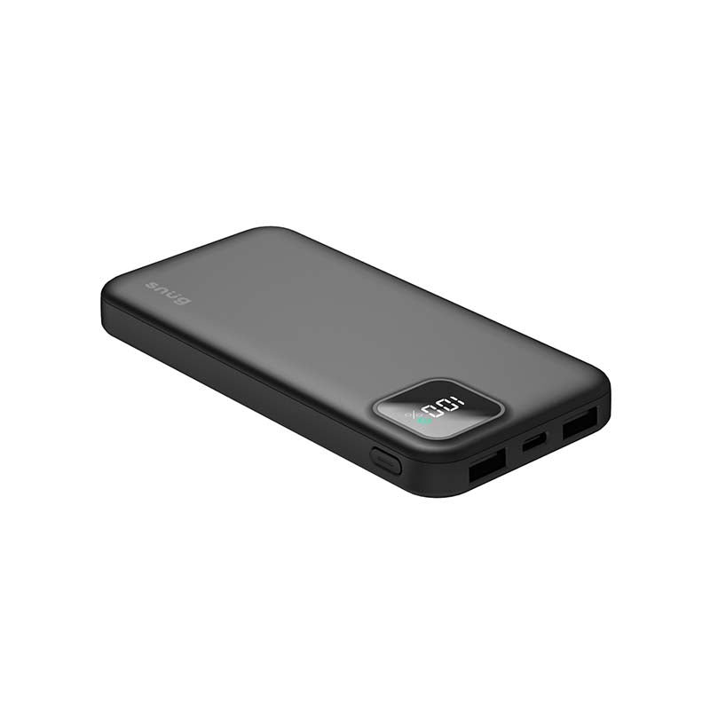 Snug 10000mAh Square Digital PD Powerbank - Black - Black