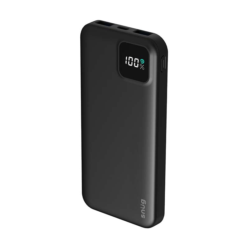 Snug 10000mAh Square Digital PD Powerbank - Black - Black