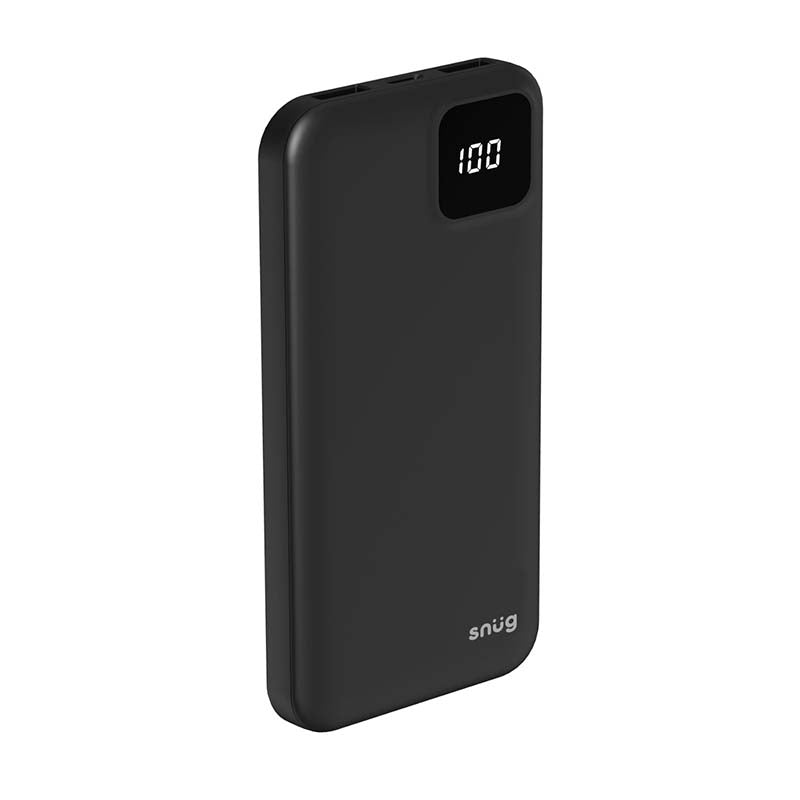 Snug 10000mAh Square Digital Powerbank - Black - Black