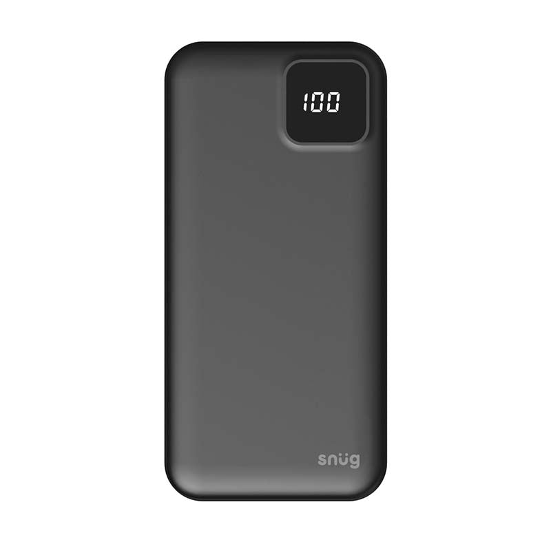 Snug 10000mAh Square Digital Powerbank - Black - Black
