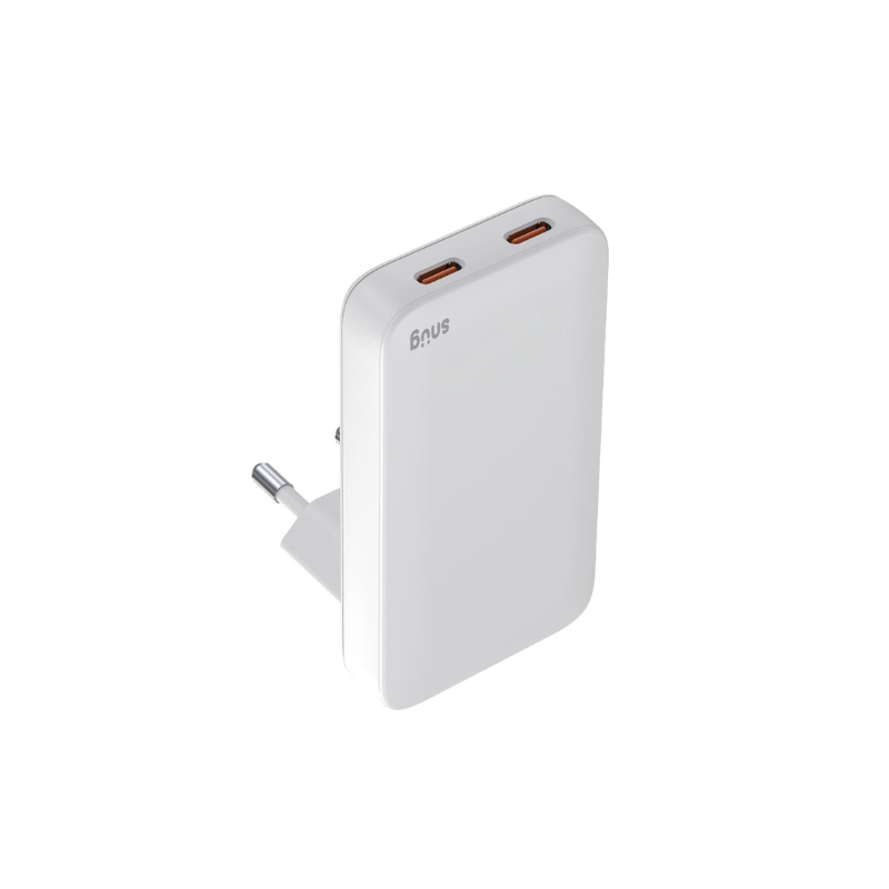 Snug 2 Port PD GaN Slim Wall Charger 45W - White - White