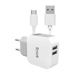Snug 2 Port USB Home Charger With Type C Cable 3.4AMP - White - White