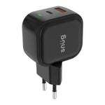 Snug 2 Port USB/Type C Wall Charger 35W - Black - Black
