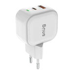 Snug 2 Port USB/Type C Wall Charger 35W - White - White