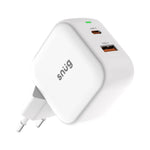 Snug 2 Port USB/Type C Wall Charger 45W - White - White