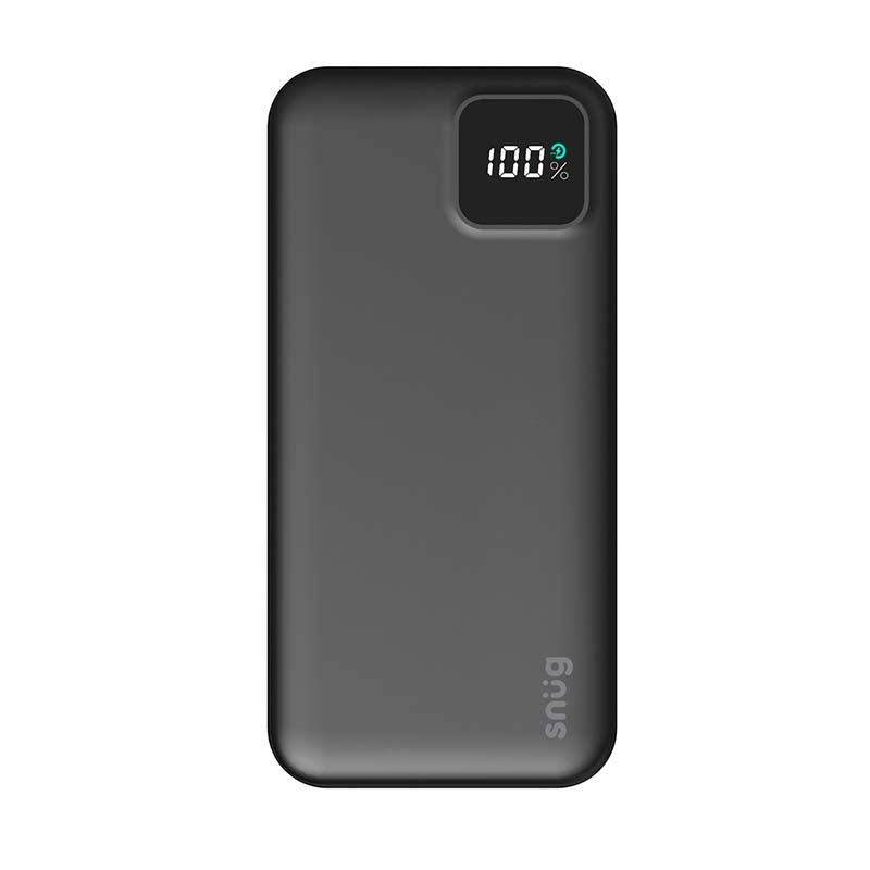Snug 20000mAh Square Digital PD Powerbank - Black - Black