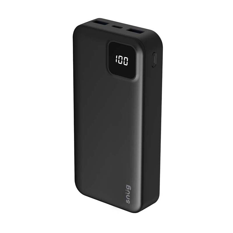 Snug 20000mAh Square Digital Powerbank - Black - Black