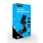 Snug 3-In-1 Magnetic Wireless Travel Charger 15W - Black - Black