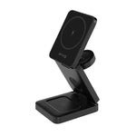 Snug 3-In-1 Magnetic Wireless Travel Charger 15W - Black - Black