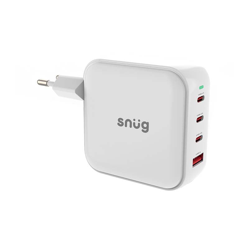 Snug 4 100W Port PD GaN Wall Charger - White - White