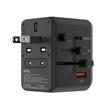 SNUG 5 Port Universal Travel Adapter - 25W - Black - Black & Grey