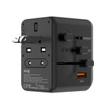 SNUG 5 Port Universal Travel Adapter - 25W - Black - Black & Grey