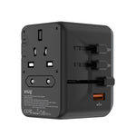 SNUG 5 Port Universal Travel Adapter - 45W - Black - Black & Grey
