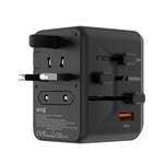 SNUG 5 Port Universal Travel Adapter - 45W - Black - Black & Grey