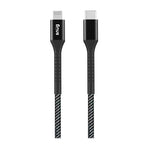 Snug 60W Type C To MFI Nylon Braided Cable 1.2M - Black / Silver - Silver/Black