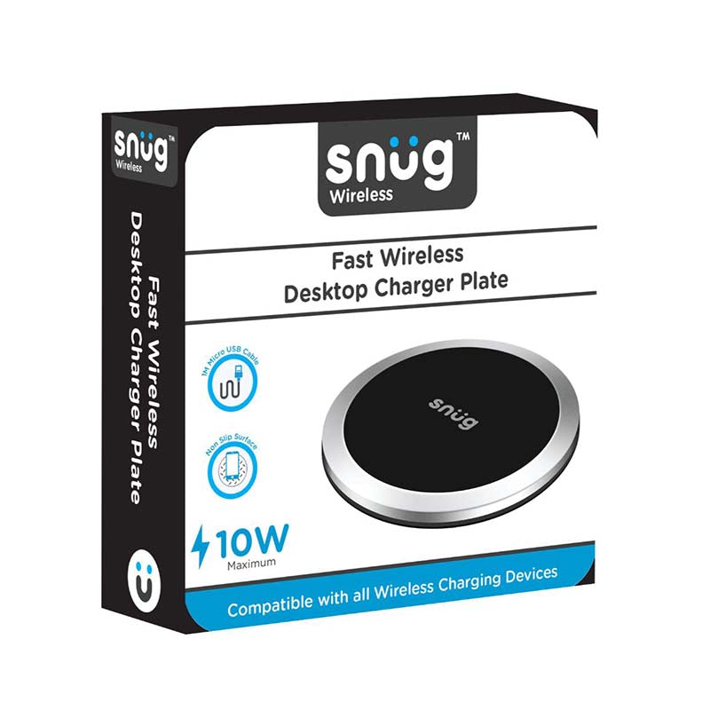 Snug Fast Wireless Desktop Charging Plate 10W - Grey - Grey