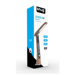 Snug LED Desk Lamp With Clock - Wood - Rose Gold
