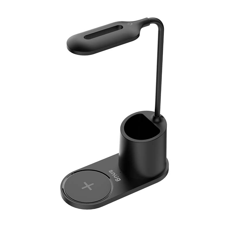 Snug LED Wireless Charger Pad With Pen Holder 15W - Black - Black