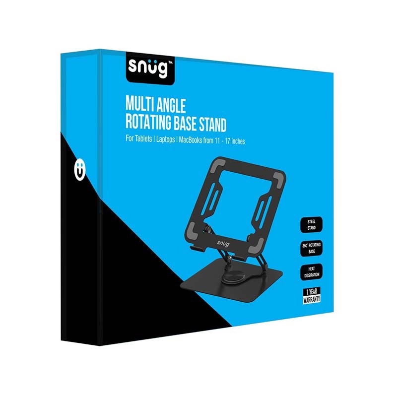 Snug Multi Angle Rotating Base Laptop Stand - Black - Black