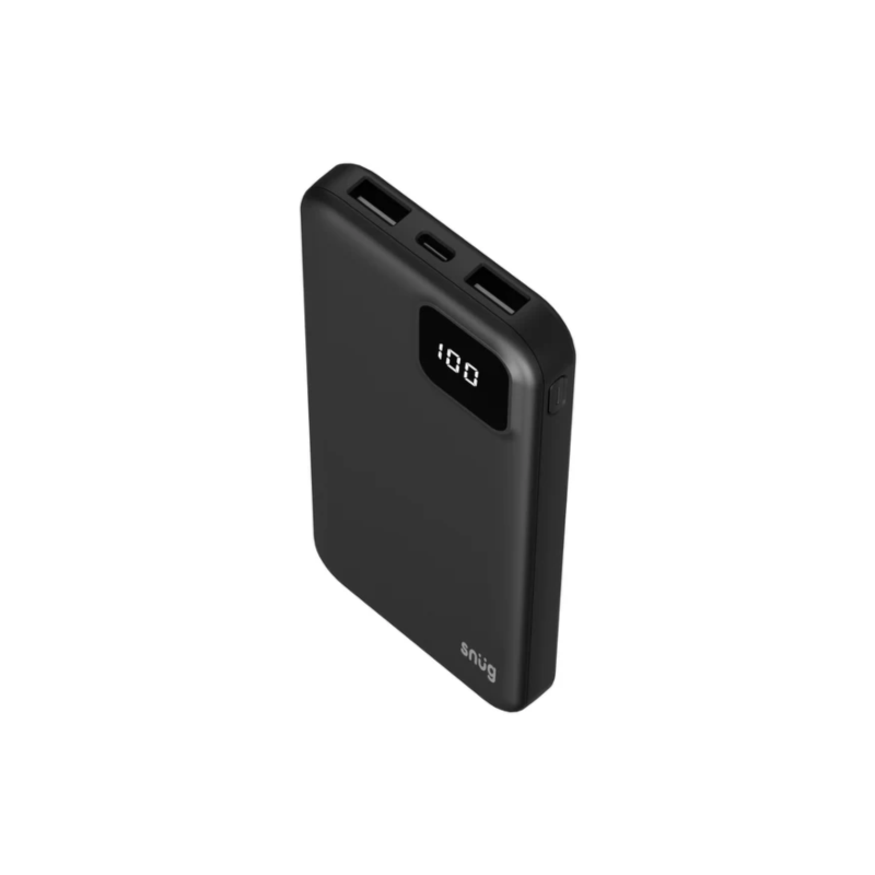 Snug Square Digital Powerbank 10000mAh - Black - Black
