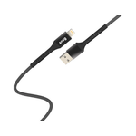 Snug USB To MFI Lightning Nylon Braid Cable 12W 1.2 Meter - Black/Silver - Black