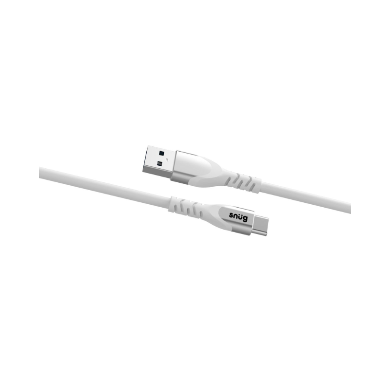 Snug USB To Type-C Silicone Cable 1.2 Meter - White - White