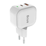 Snug USB/Type-C Wall Charger 35W with MFI Cable - White - White