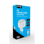 Snug USB/Type-C Wall Charger 35W with MFI Cable - White - White