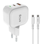 Snug USB/Type-C Wall Charger 35W with Type-C Cable - White - White
