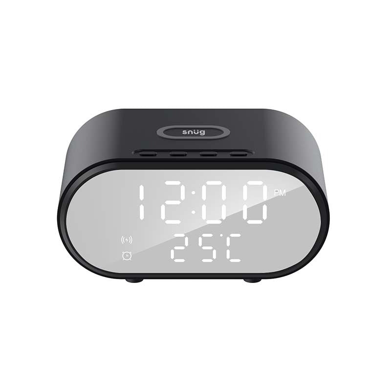 Snug Wireless Charger With Clock 15W - Black - Black