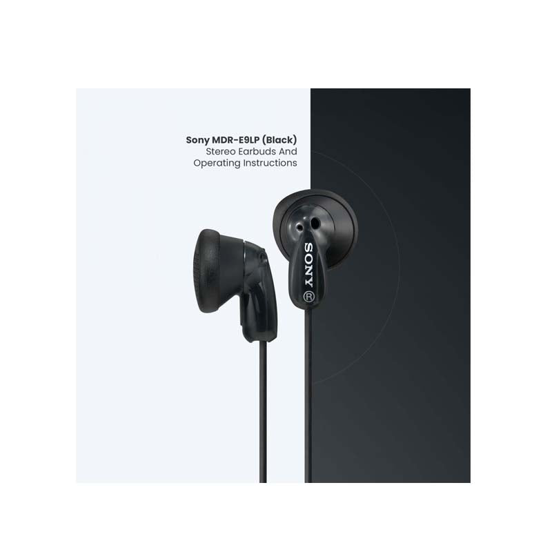 Sony MDR-E9LP Stereo Earbuds - Black - Black