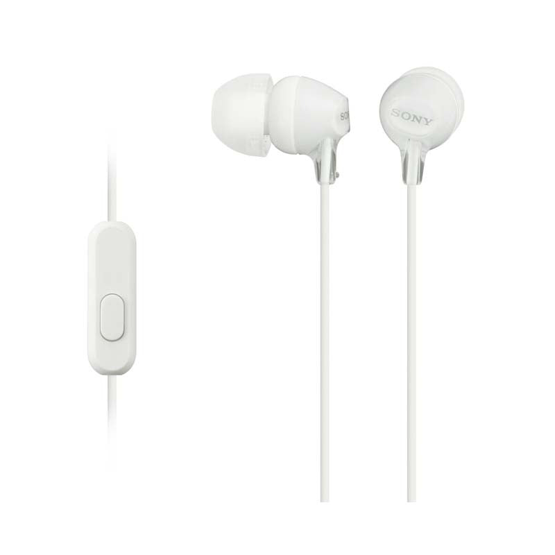 Sony MDR-EX15AP In Ear Earphones with Mic - White - White