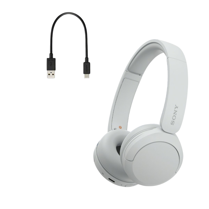 Sony WH-CH520 Wireless Bluetooth On-Ear Headphones - White - White