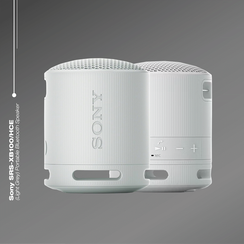 Sony XB100 Portable Bluetooth Speaker - Light Grey - Light Grey - Audio