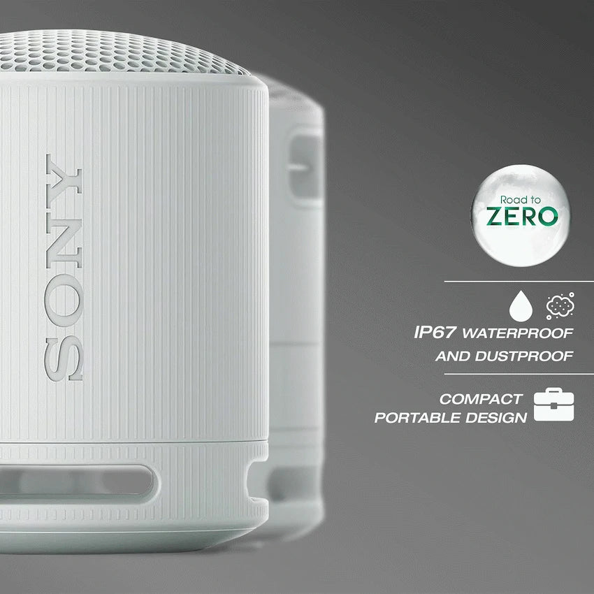 Sony XB100 Portable Bluetooth Speaker - Light Grey - Light Grey - Audio