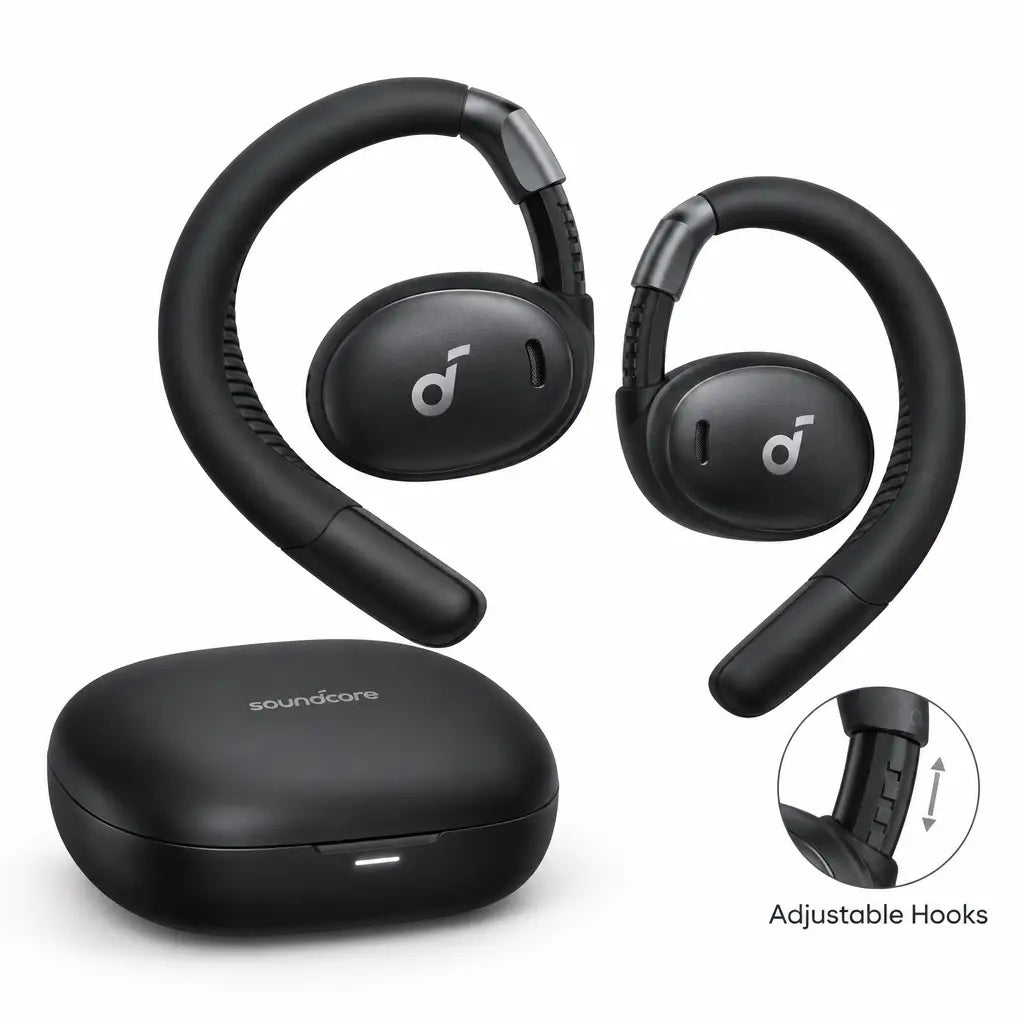 soundcore V20i Earbuds With Adjustable Hooks - Black