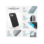 Speck Apple iPhone 16 CandyShell Grip MagSafe Case - Black - Black