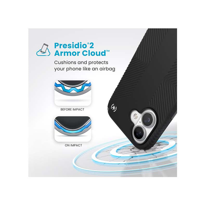 Speck Apple iPhone 16 Presidio2 Pro Grip Magsafe Case - Black - Black