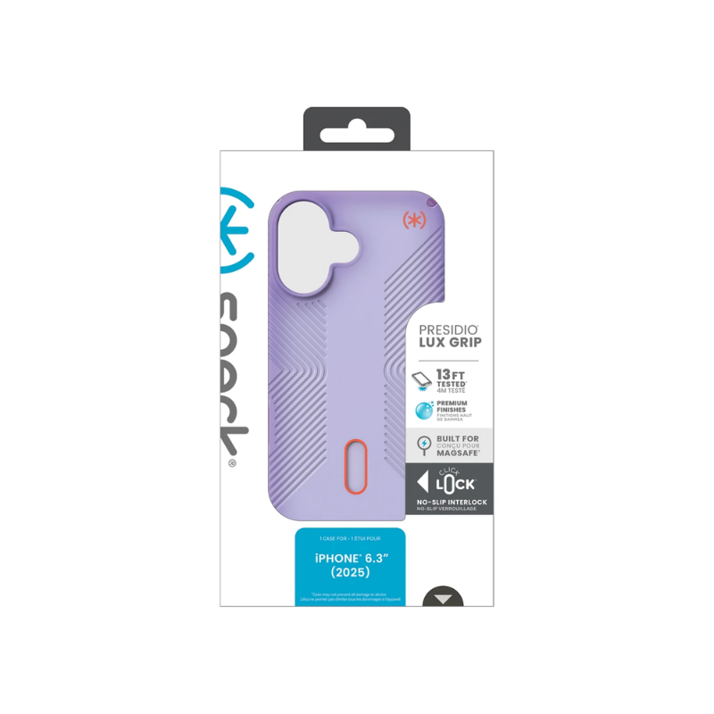 Speck iPhone 17 Presidio Lux Grip Magsafe with ClickLock - Purple/Red - Purple