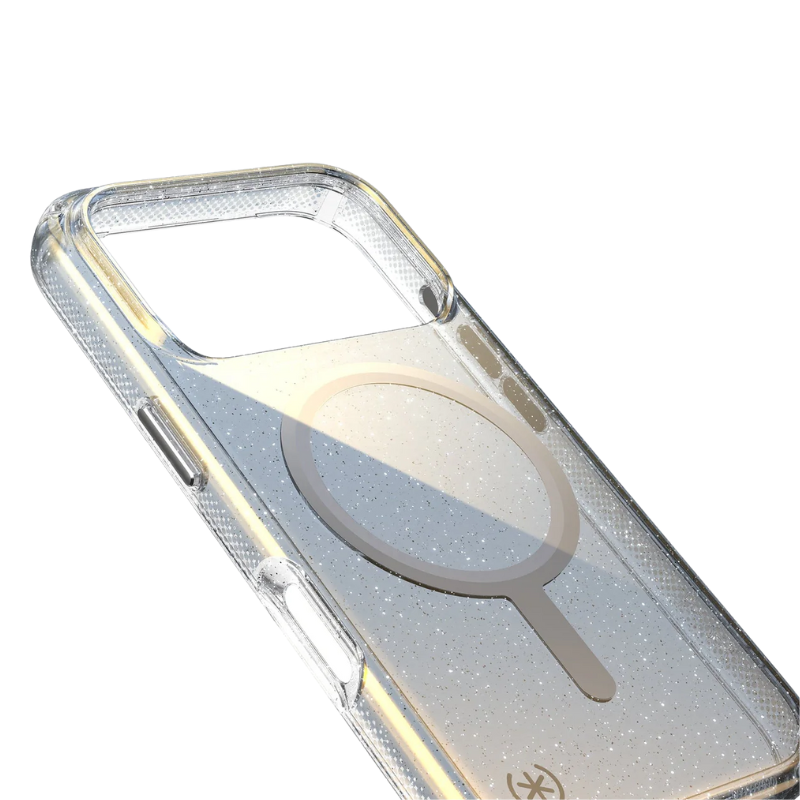 Speck Presidio Lux Glitter MagSafe Apple iPhone 17 Pro Case - Sliver - Clear