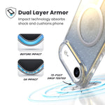 Speck Presidio Lux MagSafe Case Apple iPhone Air â€“ Silver Glitter - Silver