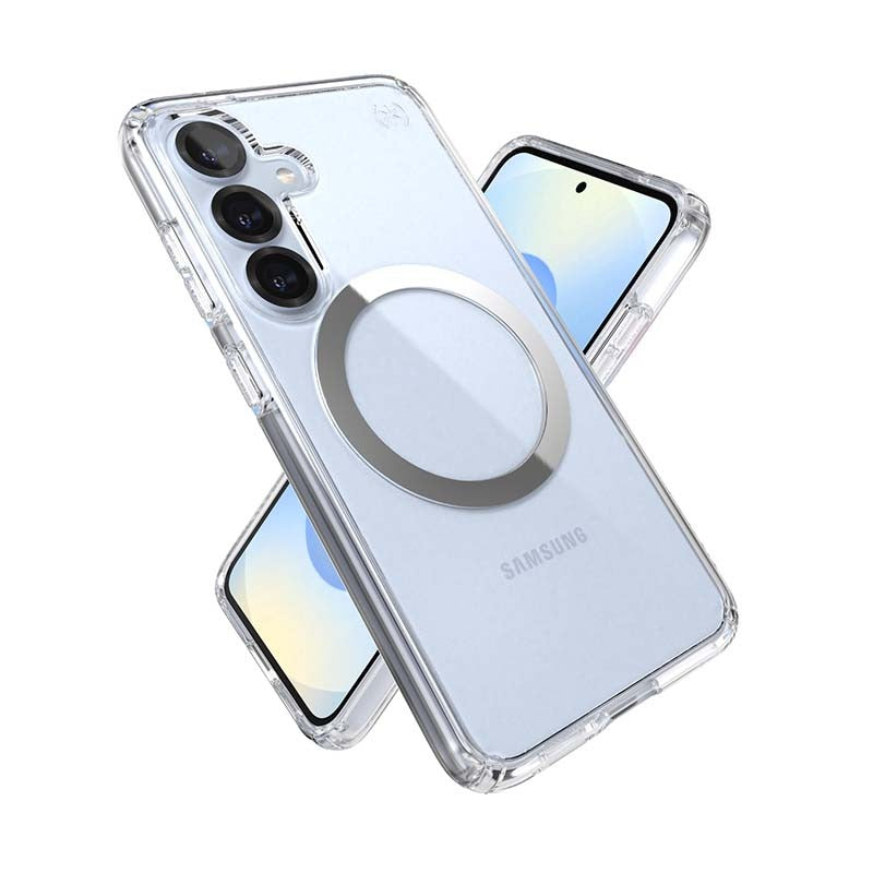 Speck Presidio Perfect Clear Magnet Case Samsung Galaxy S25 - Clear / Silver - Clear / Silver