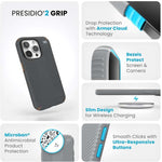 Speck Presidio2 Grip iPhone 15 Pro Case - Grey - Grey