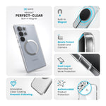 Speck Samsung Galaxy S25 Ultra Presidio Perfect Clear Magnet Case - Clear & Chrome - Clear/Chrome
