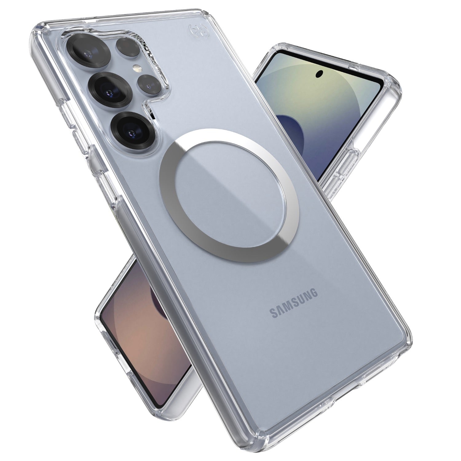 Speck Samsung Galaxy S25 Ultra Presidio Perfect Clear Magnet Case - Clear & Chrome - Clear/Chrome