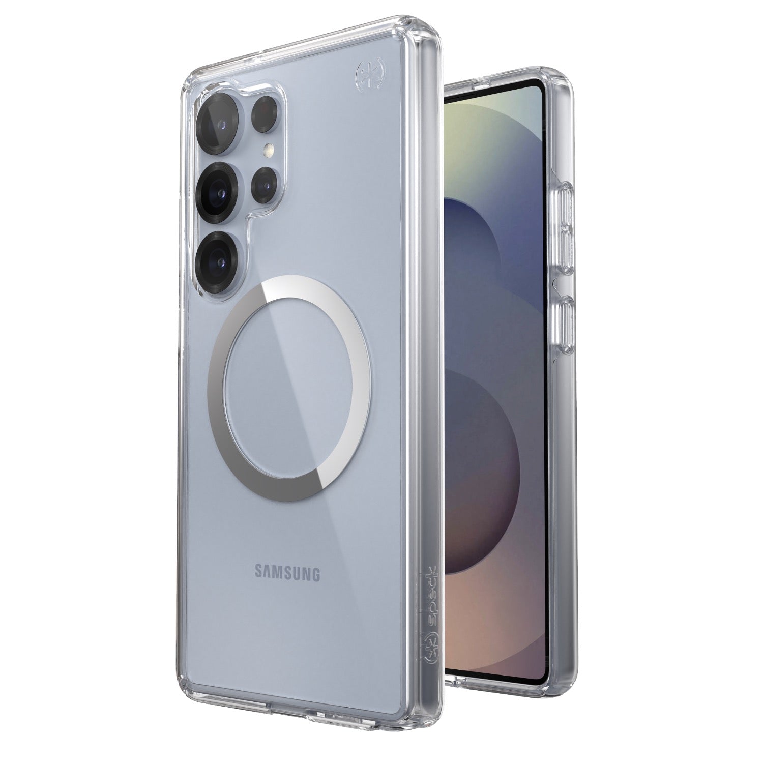 Speck Samsung Galaxy S25 Ultra Presidio Perfect Clear Magnet Case - Clear & Chrome - Clear/Chrome