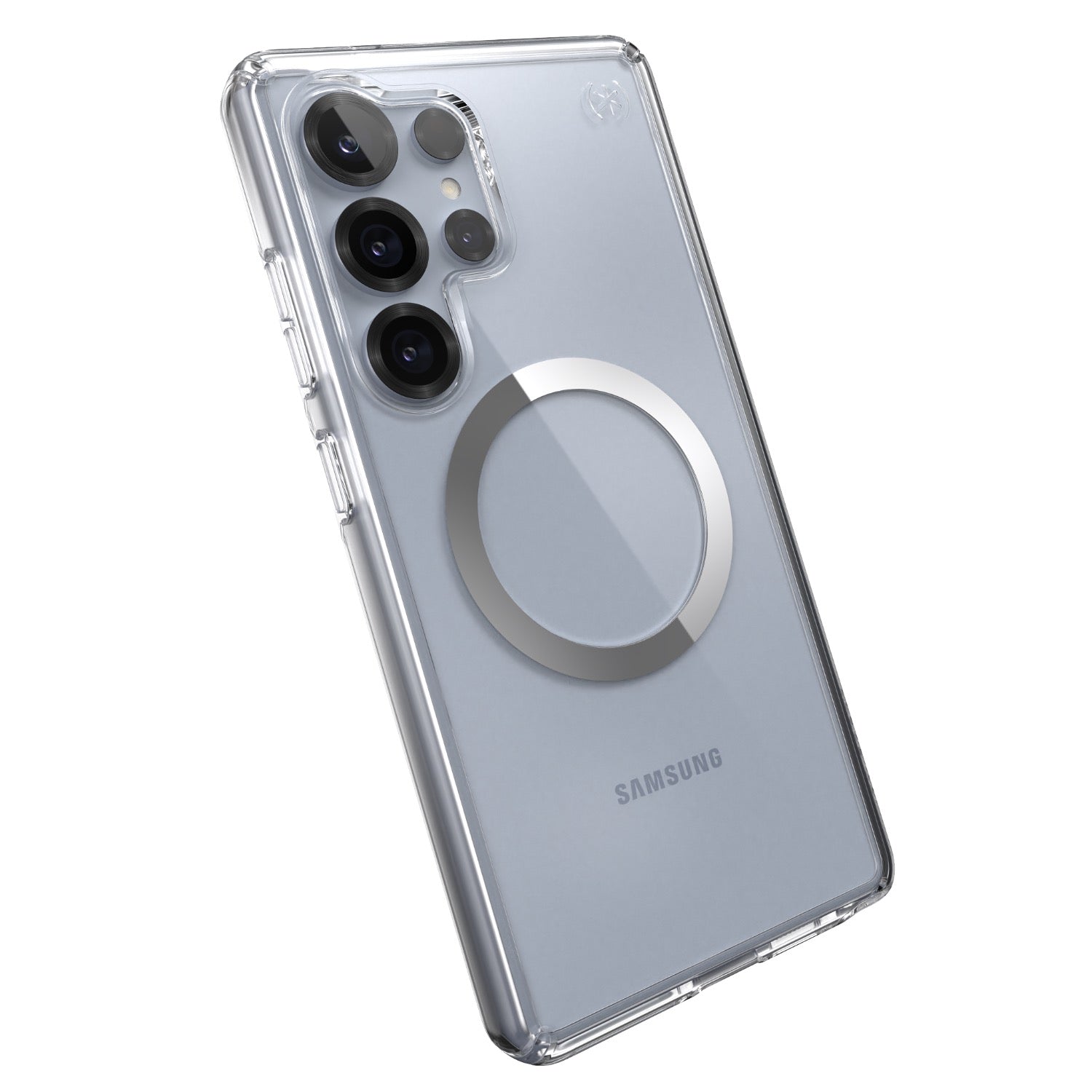 Speck Samsung Galaxy S25 Ultra Presidio Perfect Clear Magnet Case - Clear & Chrome - Clear/Chrome